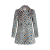 Etro Double-breasted Velvet Short Coat In Multicolour