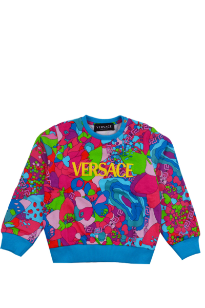Versace Girls' Floral Summer Print Sweatshirt - Baby, Little Kid In Multicolor