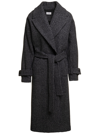 P.a.r.o.s.h Check Pattern Long Coat In Grey