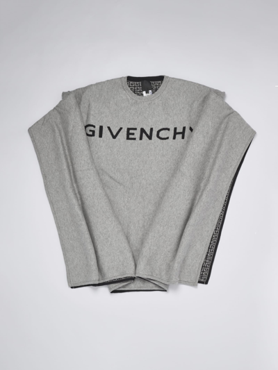 Givenchy Kids' Cape Sweater In Nero-grigio