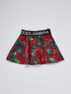 Dolce & Gabbana Little Girl's & Girl's Scuba Tartan Rose Skirt In Rosso
