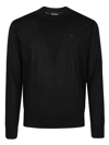 Dsquared2 Cotton Sweatshirt With Ribbed Cuffs And Hem In Black