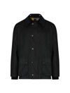 Barbour Jacket Waxed Cotton Corduroy Collar In Navy