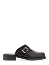Our Legacy Camion Leather Flat Mules In Nero