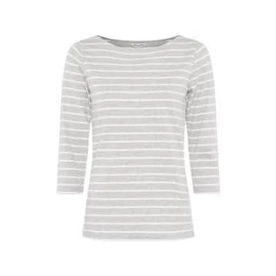 Great Plains Essential Jersey 3 4 Length Sleeve Striped Grey Milk
