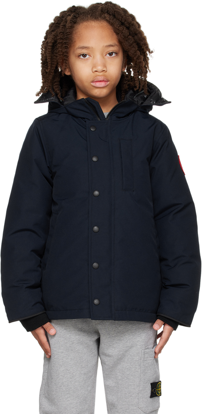 Canada Goose Kids Navy Logan Down Jacket In 63 Atlantic Navy