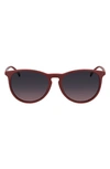 Cole Haan 55mm Vintage Round Sunglasses In Matte Burgundy