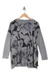 Go Couture Asymmetric Tunic In Black Print 1