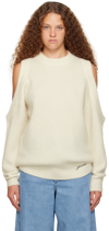 GANNI WHITE CUTOUT SWEATER