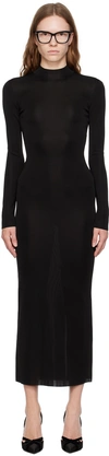 Tom Ford Black Crewneck Maxi Dress In Lb999 Black