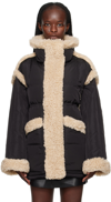 Stand Studio Black Dorothy Down Jacket In 89110 Blck/ntrl Whit