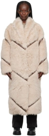 STAND STUDIO BEIGE EVERLEIGH FAUX-FUR COAT