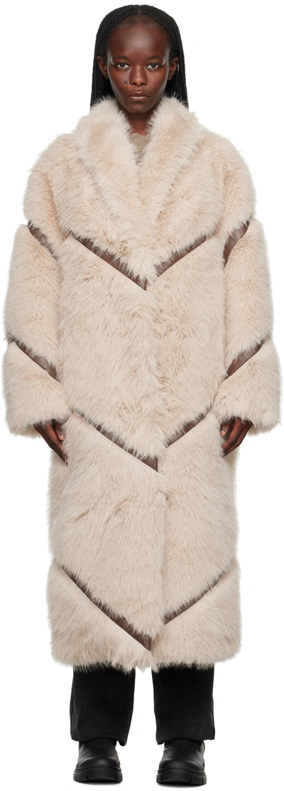 Stand Studio Beige Everleigh Faux-fur Coat