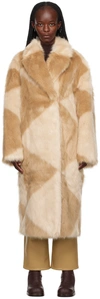 STAND STUDIO BEIGE GENEVIEVE FAUX-FUR COAT