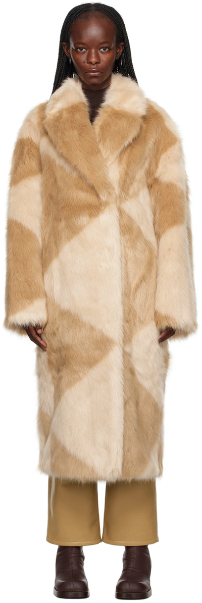 Stand Studio Beige Genevieve Faux-fur Coat