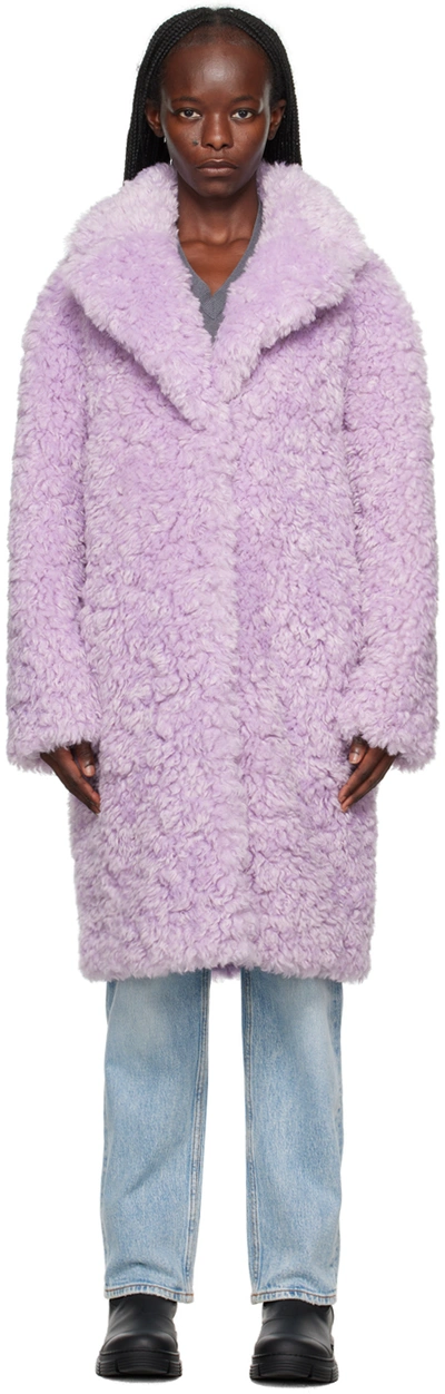 Stand Studio Purple Camille Cocoon Faux-fur Coat