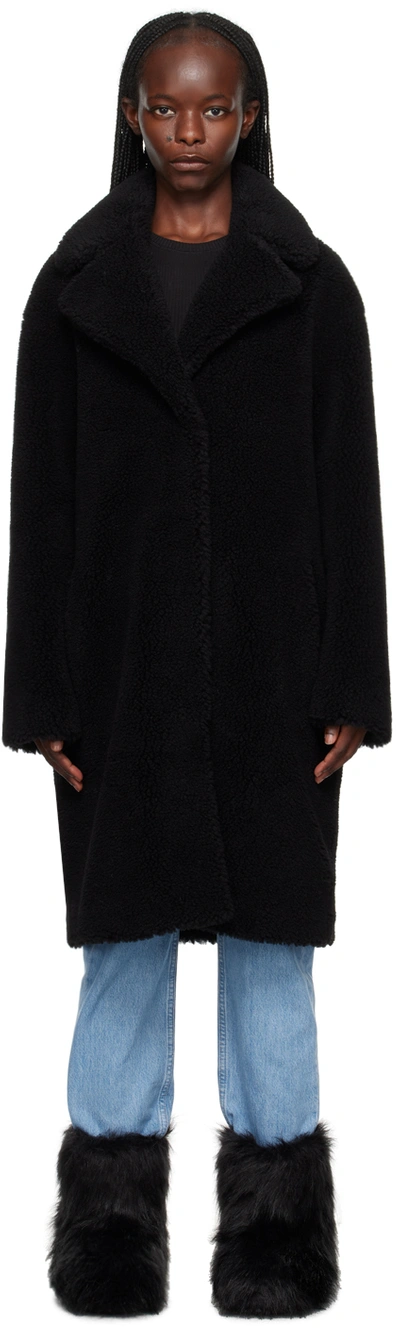 Stand Studio Black Camille Cocoon Coat In 89900 Black