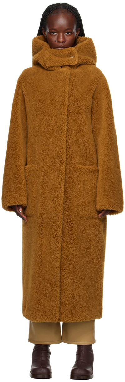 Stand Studio Tan Pool Coat In Caramel