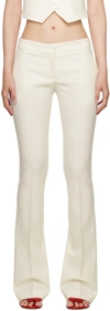 Blumarine White Flared Trousers In N0103 Bianco Natural