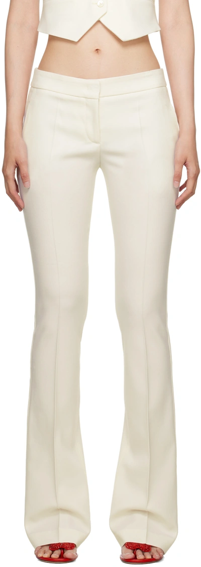 Blumarine White Flared Trousers In N0103 Bianco Natural