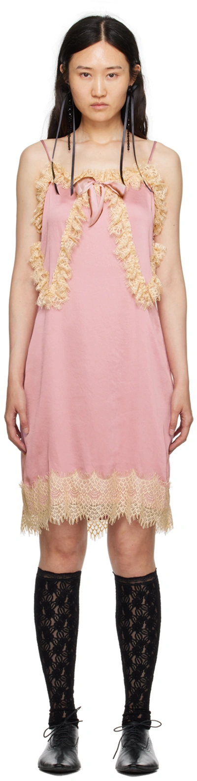 Anna Sui Pink Soiree Midi Dress In Rose