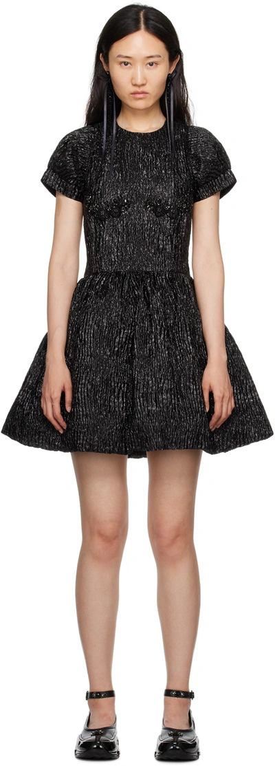 Simone Rocha Black Puff Sleeve Midi Dress