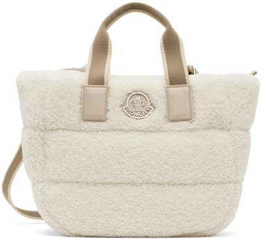 Moncler White Mini Caradoc Tote In 034 Silk White