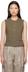 Mark Kenly Domino Tan Studio Khaki Viona Vest In Tobacco