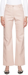 MSGM PINK STRAIGHT-LEG FAUX-LEATHER TROUSERS