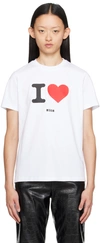 MSGM WHITE HEART T-SHIRT