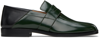 Maison Margiela Green Tabi Loafers In T7041 Blue Spruce