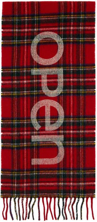 Open Yy Red Check Scarf