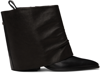 Open Yy Black Detachable Warmer Western Boots In Black