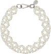 SIMONE ROCHA WHITE ROPE PEARL CRYSTAL NECKLACE