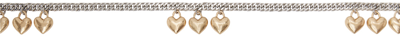Marland Backus Silver Heart Body Chain In Gold/silver