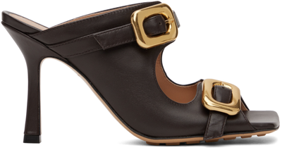 Bottega Veneta Brown Stretch Buckle Mule In 2113 Fondant
