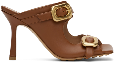 Bottega Veneta Brown Stretch Buckle Mule In 7665 Caramel