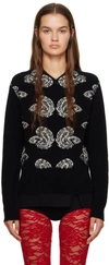 PUPPETS AND PUPPETS BLACK & WHITE PAISLEY SWEATER