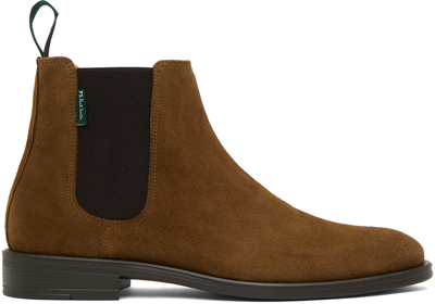 Ps By Paul Smith Brown Cedric Chelsea Boots In Tan