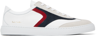Paul Smith Suede-trimmed Leather Sneakers In White