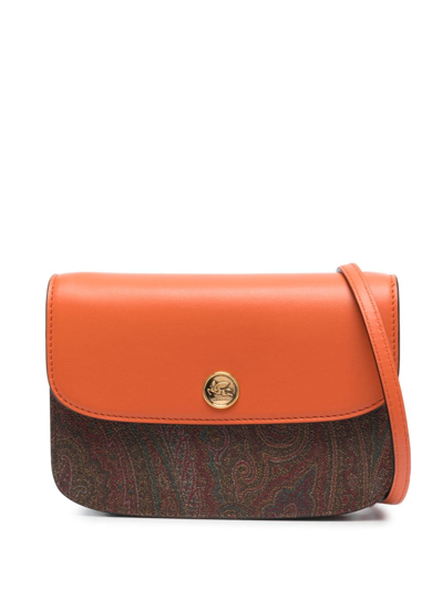 Etro Essential Jacquard Crossbody Bag In Brown