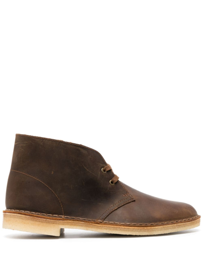Clarks Originals Mens Beeswax Desert Boot Leather Boots In Brown