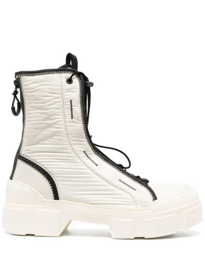 Vic Matie Leather Ankle Boots In White