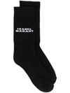 ISABEL MARANT LOGO-INTARSIA KNITTED SOCKS