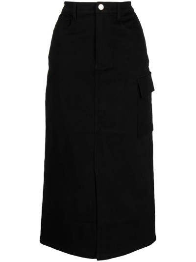 B+ab High-waisted Midi Skirt In Black