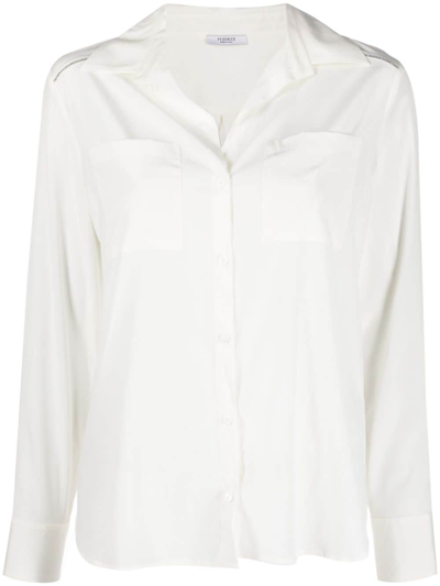 Peserico Spread-collar Patch-pocket Shirt In White