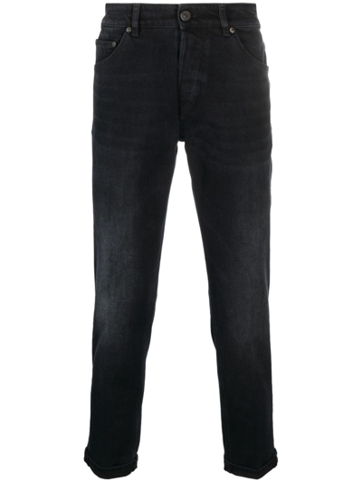 Pt Torino Low-rise Slim-cut Jeans In Black