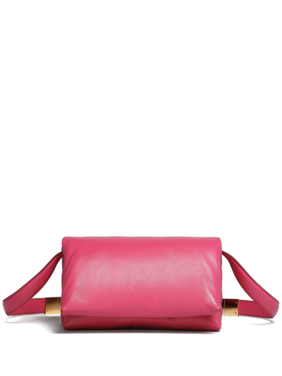 Marni Small Prisma Leather Shoulder Bag In Light Orchid