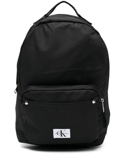 Calvin Klein Jeans Est.1978 Essentials Campus Logo-patch Backpack In Black
