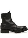 Guidi Lace-up Leather Boots In Black